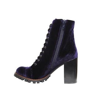 Steve Madden Velvet Azure Lace-up Combat Booties